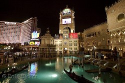 The elaborate buildings of the Venetian Resort Hotel Casino in Las Vegas, Nevada, USA.