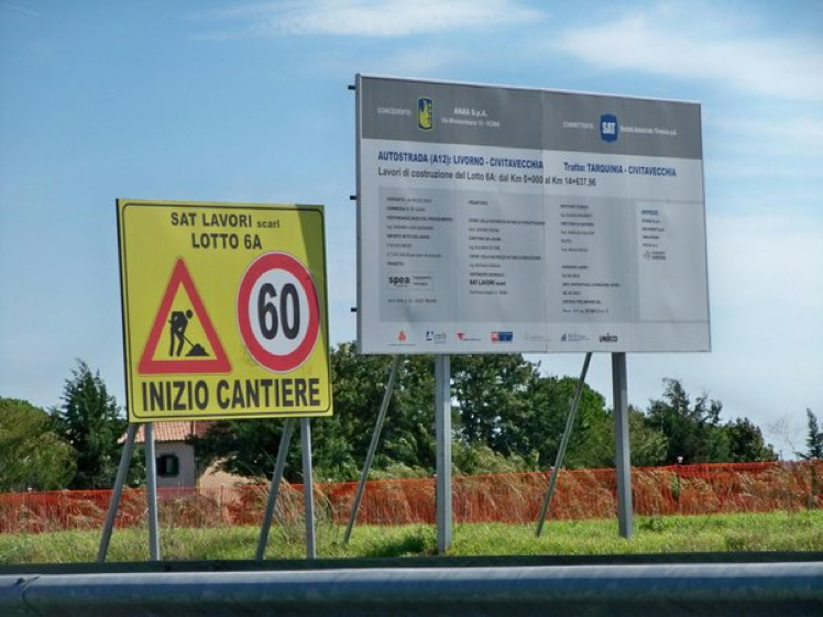 Autostrada Tirrenica: lavori in corso tra Civitavecchia e Tarquinia